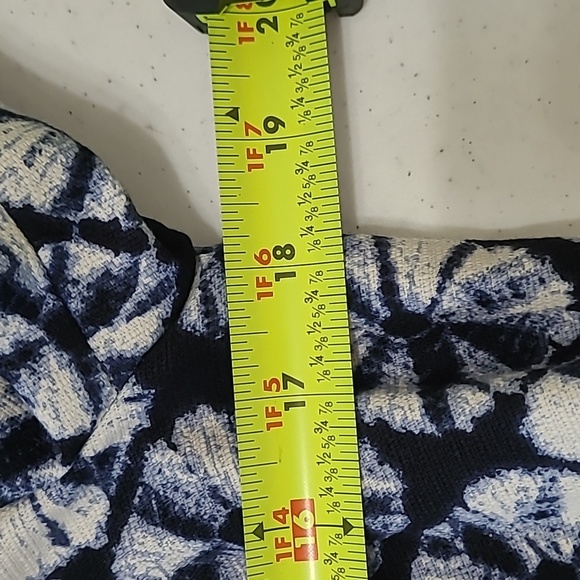 Talbots Navy blue & white 3/4 length sleeve jacket size 6 - Picture 8 of 9